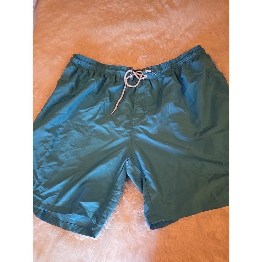 Kailua Surf Board Shorts Mens 5X Green Blue Teal‎ Mesh Lined Swimwear Drawstring